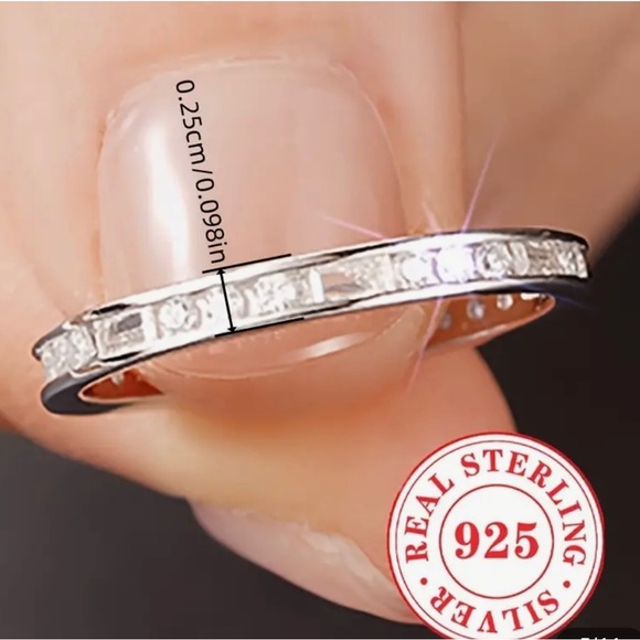 Round-Baguette Eternity Band, size 8 NWOT - Picture 2 of 7